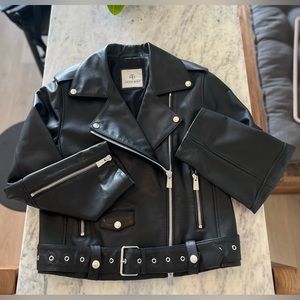 Anine Bing Leather Motorcycle Jacket Size Medium